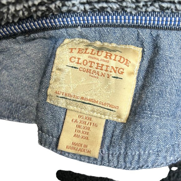 Telluride Clothing Mens Sweater Size XXL Gray 1/4 Zip Pullover Pocket - Picture 5 of 7